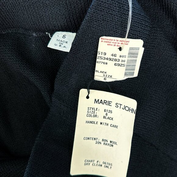 St. John Long Black Santana Knit Slit Front Evening Maxi Skirt NWT New Vintage 6 - Picture 4 of 4